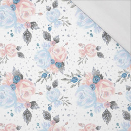 100cm EISBLUMENSTRAUß (VERZAUBERTER WINTER) - bio single jerset mit Elastan Sommersweat