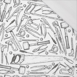WERKZEUG / grau - weiß - bio single jerset mit Elastan  Sommersweat