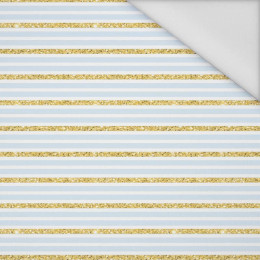 100cm HELLBLAUE STREIFEN / GLITTER (KÜRBISGARTEN) - Wasserabweisende Webware