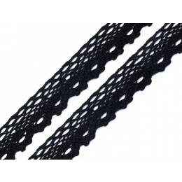 Baumwoll Spitzenband 28 mm - schwarz