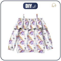 Carmenausschnitt Bluse (VIKI) - FAIRY WORLD ms.14 (UNICORN) - Nähset 