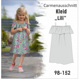 PAPIER-SCHNITTMUSTER - Carmenausschnitt Kleid LILI (98-152)