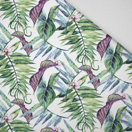 MINI BLÄTTER UND INSEKTEN MS.2 (TROPISCHE NATUR) / weiß - Bamboo fabric 170g