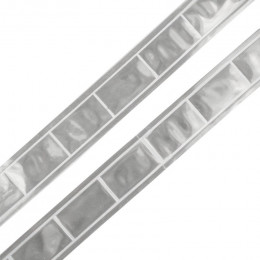 Reflexband Breite 20 mm - silber-weiß