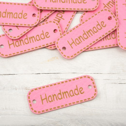 Kunstleder Label Handmade -  rosa