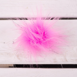 Kunstfell Pompon 6 cm - rosa neon