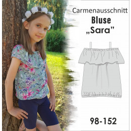 PAPIER-SCHNITTMUSTER - Carmenausschnitt Bluse SARA (98-152)
