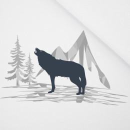 WOLF (ADVENTURE) / weiß - Panoramisches Paneel - Sommersweat mit Elastan