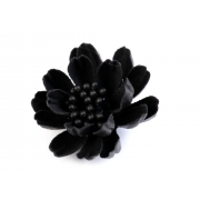 Baumwollblume 3D Applikation - schwarz