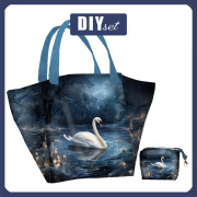 XL Tasche mit Utensilientasche 2 in 1 - GOTHIC SWAN - Nähset