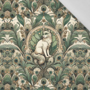 ART NOUVEAU CATS & FLOWERS M. 1 - Paneel (60cm x 50cm)  Baumwoll Webware