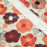 100cm RETRO PANSIES / peach - Viskose-Jersey WE210