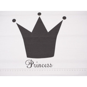 PRINCESS (graphit) "L" / B-00 weiß - Paneel Single Jersey TE210