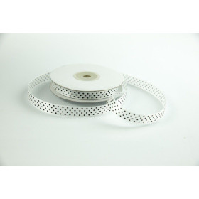 Satinband Breite 12 mm gepunktet WEISS