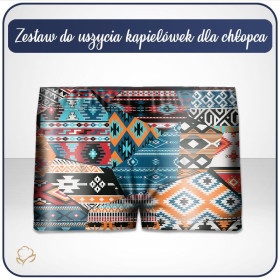 Jungen Badehose - INDIANER MOSAIK 146-152