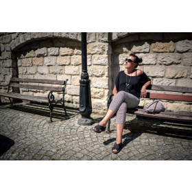 SCHWARZE PUNKTE / weiß - Viskose Webware