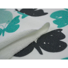 SCHMETTERLINGE AQUA - Paneel bio single jerset mit Elastan TE210 Sommersweat
