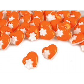 Kinderknopf Herzchen Orange