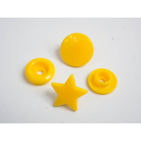 Druckknöpfe KAM Sterne 12 mm kanariengelb - 10 Sets