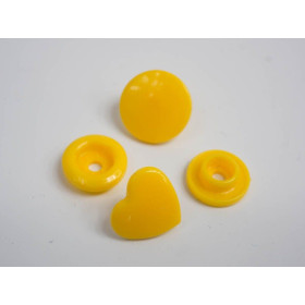 Druckknöpfe KAM Herzen 12 mm kanariengelb - 10 Sets