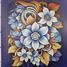 BOUQUET OF FLOWERS WZ.2 (46 cm x 50 cm) - dickes geprägtes Kunstleder