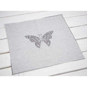 SCHMETTERLING (ETNO) "M" / melange hellgrau - Paneel Single Jersey TE210