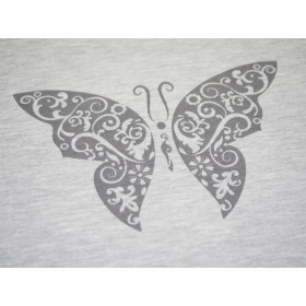 SCHMETTERLING (ETNO) "M" / melange hellgrau - Paneel Single Jersey TE210