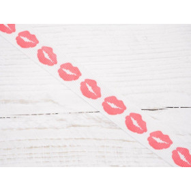 Ripsband rose Lippen - 15mm