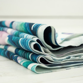 AQUARELL BLÄTTER - bio single jerset mit Elastan TE210 Sommersweat