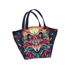 ANIMALS MANDALA wz.1 (fox) - panel (75cm x 80cm)  Hydrophober angerauter Wintersweat