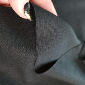 Leinengewebe mit Elasthan - BLACK