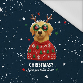 CHRISTMAS DOG M. 5 - panel (60cm x 50cm) Wasserabweisende Webware