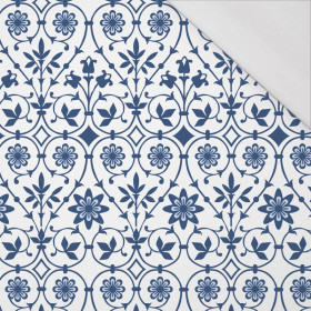 BLUMEN Motiv 1 (classic blue) - bio single jerset mit Elastan  Sommersweat