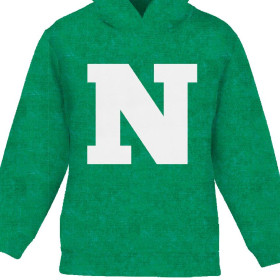 KINDER HOODIE (ALEX) - "N" / acid wash Malachitgrün - Nähset