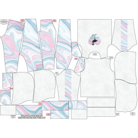 Jogginganzug für Kinder (OSLO) - Flamingo / Aquarell - Sommersweat (86/92)