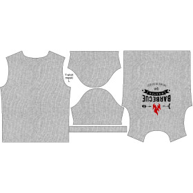 HERREN T-SHIRT - BARBECUE MASTER / melange hellgrau - Single Jersey 