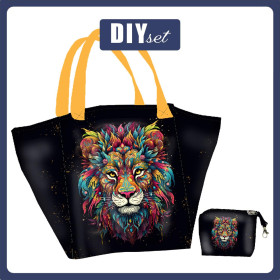 XL Tasche mit Utensilientasche 2 in 1 - COLORFUL LION - Nähset