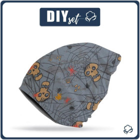 "Beanie" Mütze - HALLOWEEN SPINNENNETZ TOTENKÖPFE 57-59