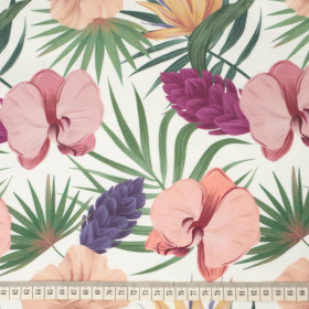 EXOTISCHE PFLANZEN / weiß - bio single jerset mit Elastan Sommersweat