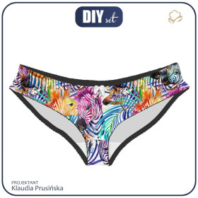 DAMEN  HÖSCHEN - ZEBRA / regenbogenfarbig