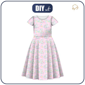 KINDER KLEID "MIA" - EINHÖRNER UND BLUMEN m. 2 (WUNDERLAND) - Nähset