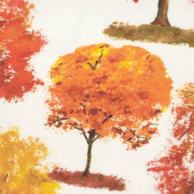 HERBSTBÄUME / weiß (KÜRBISGARTEN) - bio single jerset mit Elastan Sommersweat