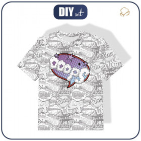KINDER T-SHIRT- COMICS / ooops (violet - rot) - Single Jersey