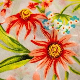 80cm BLUMEN AUF DER WIESE Ms. 3 / hellgrau - Chiffon