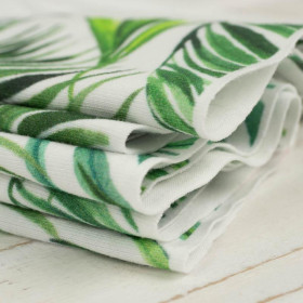 PALMENBLÄTTER Ms. 4 / weiß - bio single jerset mit Elastan Sommersweat