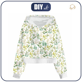 Cropped Hoodie (IDA) - BLÄTTER m. 4 - Nähset