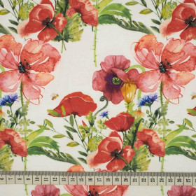 MOHNBLUMEN M.2 (AUF DER WIESE) - bio single jerset mit Elastan Sommersweat