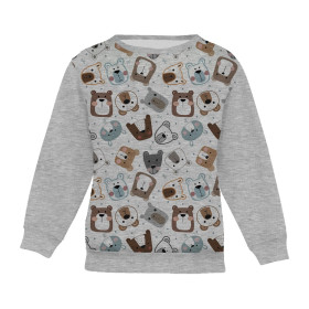 Kinder-Sweatshirts (NOE) - BÄREN (STADTBÄREN) / M-01 melange hellgrau - Sommersweat