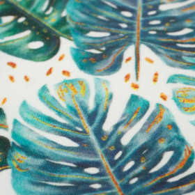 MONSTERA Ms. 4 / weiß - bio single jerset mit Elastan Sommersweat