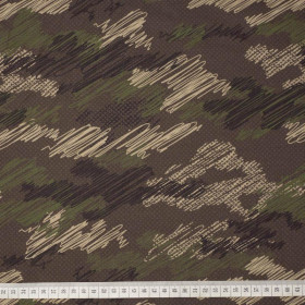 CAMOUFLAGE - Kritzelei / braun - bio single jerset mit Elastan  Sommersweat